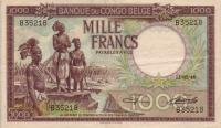 p19b from Belgian Congo: 1000 Francs from 1946